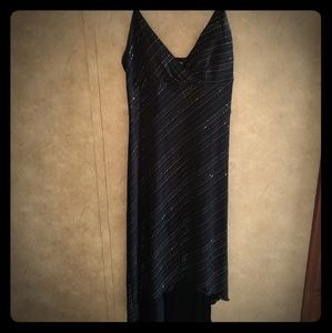 Navy blue and Silver Glitter Dress